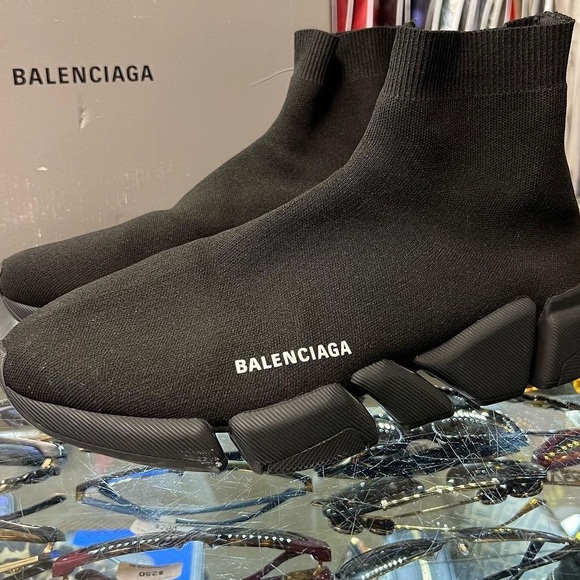 MEN'S SPEED 2.0 MONOCOLOR RECYCLED KNIT SNEAKER IN BLACK - Picture 1 of 5